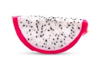 Dragon meyve, beyaz arka plan üzerinde izole pitaya dilim