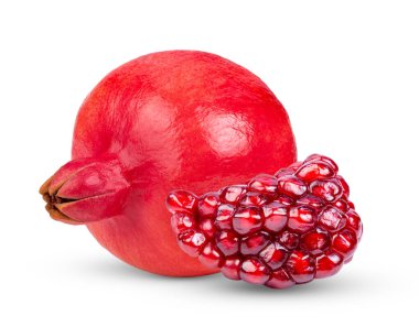 Pomegranate fruit isolated on white background clipart