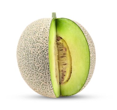 Kavun ya da Kavun beyaz arkaplanda izole edilmiş 