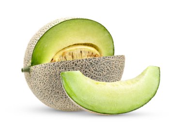 Kavun ya da Kavun beyaz arkaplanda izole edilmiş
