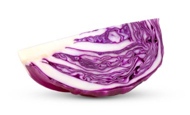 Mor lahana sebzesi beyaz arka planda izole edilmiş.