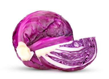 Beyaz arka plan üzerinde izole mor lahana sebze