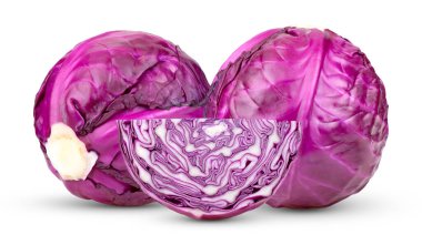 Beyaz arka plan üzerinde izole mor lahana sebze