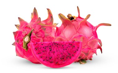 Kırmızı ejder meyvesi, pitaya beyaz arka planda izole.