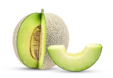 Kavun ya da Kavun beyaz arkaplanda izole edilmiş