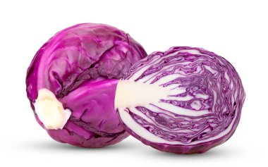 Beyaz arka plan üzerinde izole mor lahana sebze