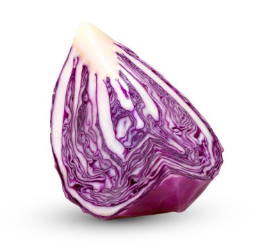 Beyaz arka plan üzerinde izole mor lahana sebze