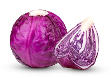 Beyaz arka plan üzerinde izole mor lahana sebze