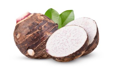 Taro beyaz arkaplanda izole edildi