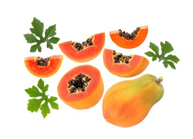 papaya beyaz arkaplanda izole