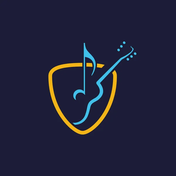 Design Logotipo Guitarra Ilustração Logotipo Guitarra Fundo Escuro —  Vetores de Stock