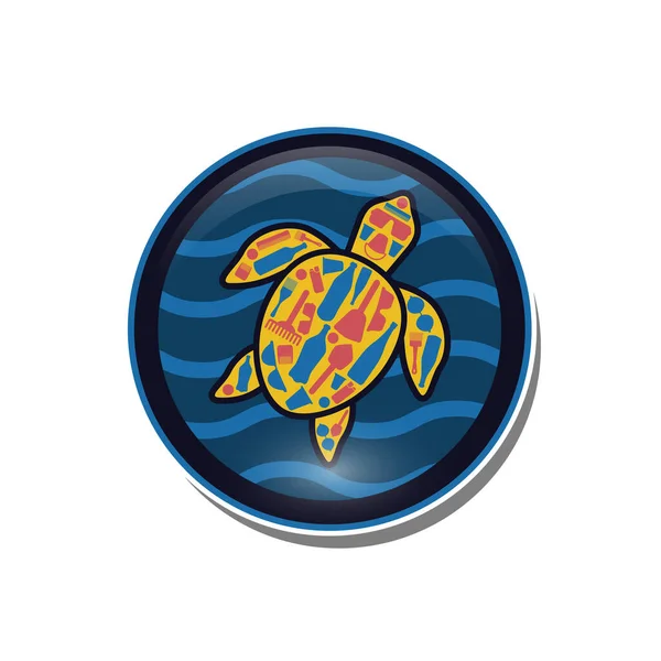 Havssköldpadda Som Logotyp Illustration Havssköldpadda Som Logotyp Och Symbol För — Stock vektor