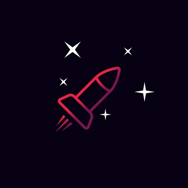 Rocket Come Logo Design Illustrazione Razzo Come Logo Sfondo Nero — Vettoriale Stock