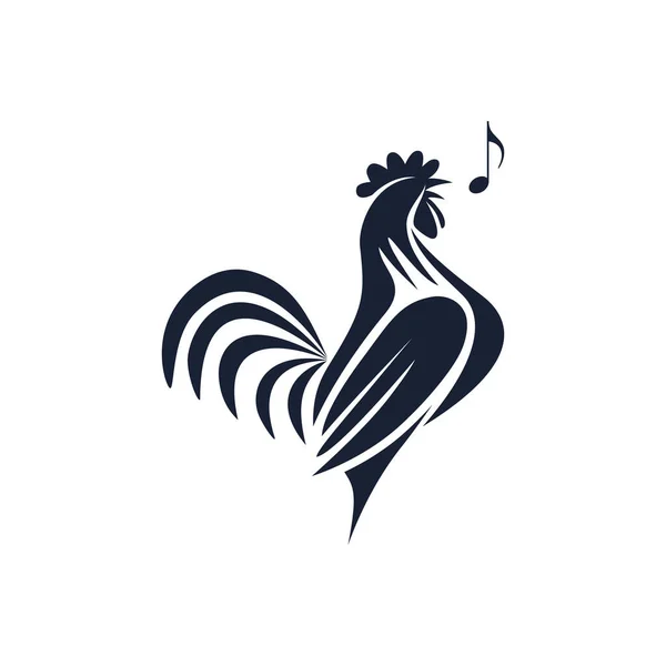 将公鸡作为标志设计 作为标识设计的加冕公鸡的示例 — 图库矢量图片