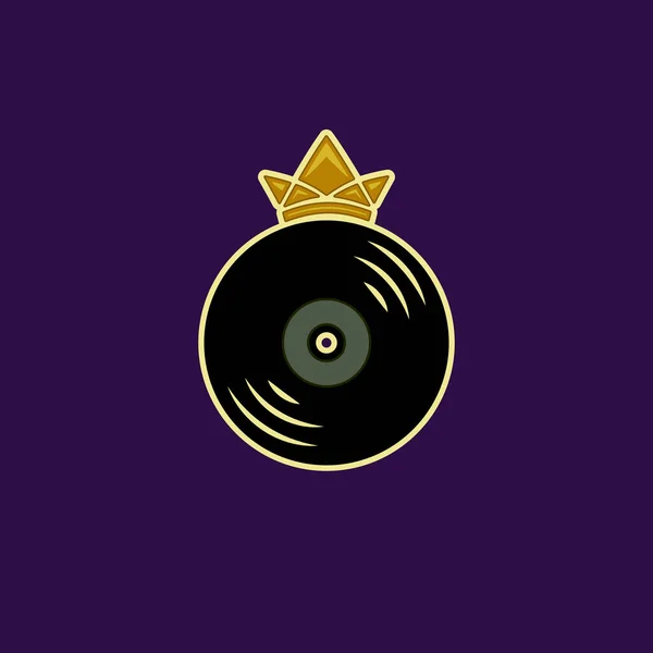 Grabación Música Real Ilustración Disco Música Real Sobre Fondo Púrpura — Archivo Imágenes Vectoriales