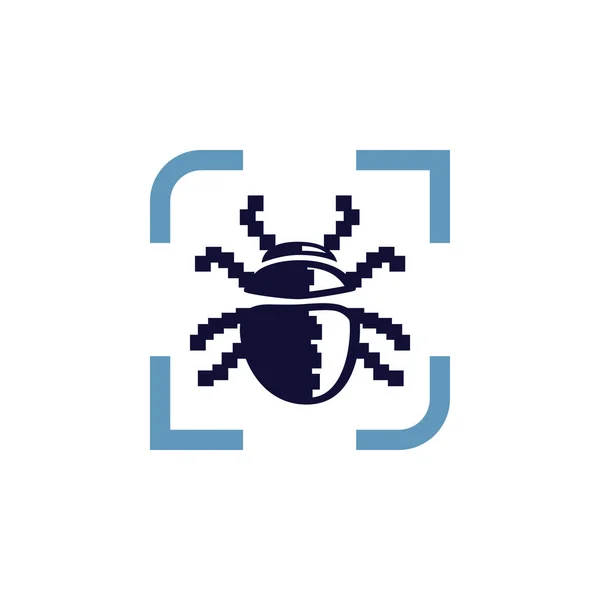 Beetle Σχέδιο Λογότυπο Εικονογράφηση Ενός Εντόπιου Σφάλματος Σχέδιο Λογότυπου Λευκό — Διανυσματικό Αρχείο
