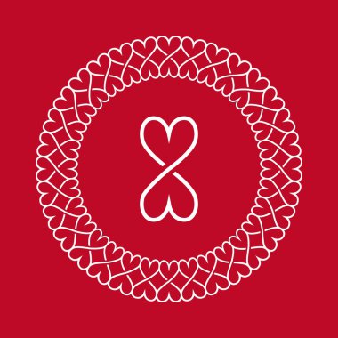 Sonsuz aşkın sembolü. Kırmızı arka planda sonsuz aşkın sembolü.