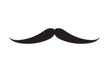 Bıyık vektör simgesi. Siyah retro tarzı bıyık. Traş ol berber, klasik erkek yüzü..