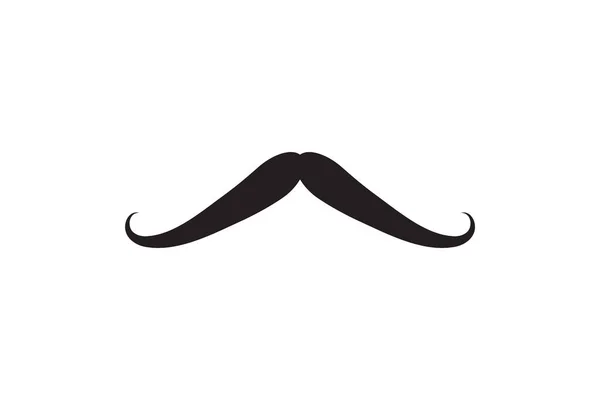 Icône Vectorielle Moustache Moustache Noire Style Rétro Rasage Coiffeur Vintage — Image vectorielle