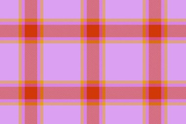 Kusursuz arka plan kumaşı. Kalıplı ekose kumaş. Pembe ve sarı renklerde desen vektör tartan kontrolü.