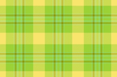 Ekose kumaş. Tekstil tartan çeki. Desen deseni sarı ve yeşil renklerde pürüzsüz arkaplan.