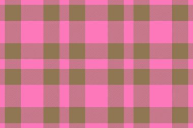 Kusursuz bir arka plan modeli. Tekstil kumaşına bak. Ekose desenli kumaş pembe ve turuncu renklerde..