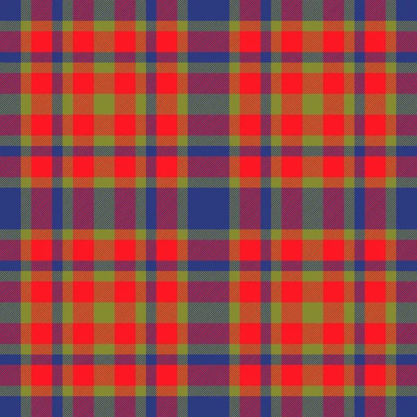 Texture Seamless Background Vector Textile Fabric Pattern Plaid Tartan Check — Stock Vector