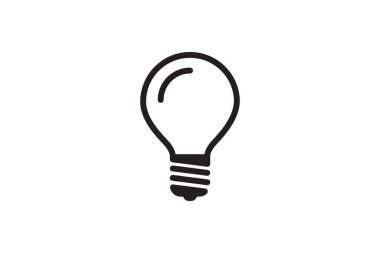 Electric light bulb icon. Electricity lamp symbol. Vector illumination sign design.