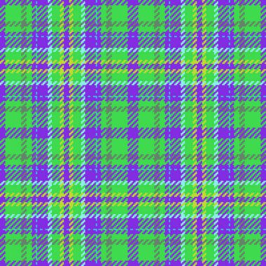 Ekose kumaş. Kumaş kontrolü tekstil. Pastel ve mavi renklerde kusursuz tartan vektör deseni.