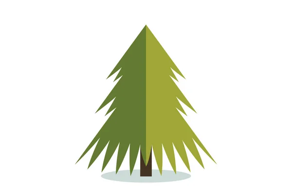 Kerstboom Vector Icoon Moderne Stijl Spar Symbool Kleur Voor Vakantie — Stockvector