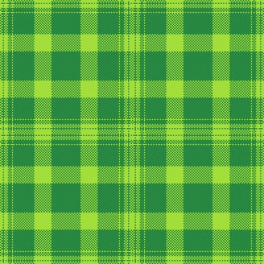 Tekstil kumaşı kusursuz. Kumaş arka planı. Ekose vektör dokusunu yeşil renkte kontrol et.
