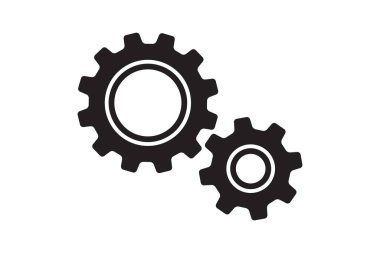 Setting icon vector with work cog gear element. Cogweel mechanism symbol for engine concept or web illustration.