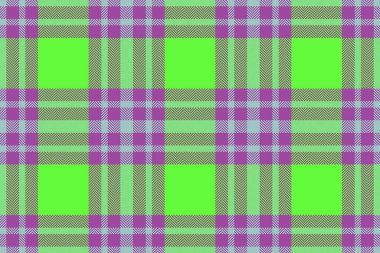 Ekose kumaş. Vektör arkaplan tekstili. Pastel ve pembe renklerde kumaşsız desen kontrolü.