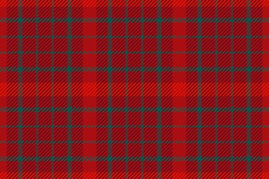 Doku desenli tartan. Kusursuz ekose kumaş. Arkaplan vektör tekstil denetimi kırmızı ve koyu renklerde.