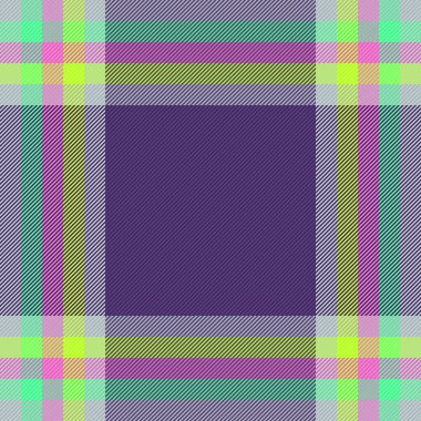 Ekose tekstil kontrolü. Kumaş desenli tartan. Yeşil ve pembe renklerde kusursuz vektör dokusu.