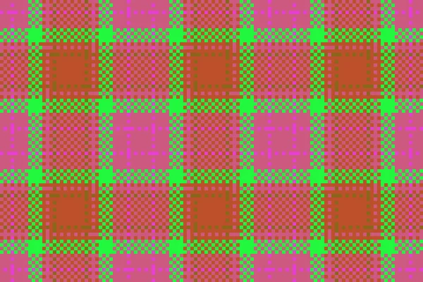 Проверьте Текстуру Шаблон Фоновый Плед Вектор Ткани Бесшовный Розовых Зеленых — стоковый вектор