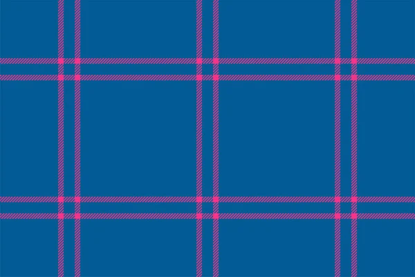 Plaid Background Check Seamless Pattern Blue Vector Fabric Texture Textile — Stock Vector