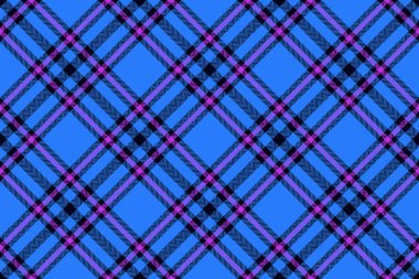 Tekstil dokusuna bak. Tartan arka planı kusursuz. Vektör desenli kumaş pembe ve koyu renklerde.