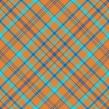 Ekose kumaş. Doku arkaplan kumaşı. Kalıp vektör tartan turkuaz ve mavi renklerde pürüzsüz.