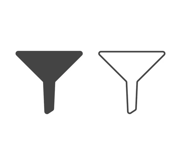 Trechter Icoon Vector Sorteerbord Filter Symbool Zwart Wit Eenvoudig Plat — Stockvector