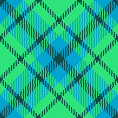 Vektör arkaplan ekoseli. Doku tartan deseni. Yeşil ve mavi renklerde kusursuz tekstil denetimi kumaşı.