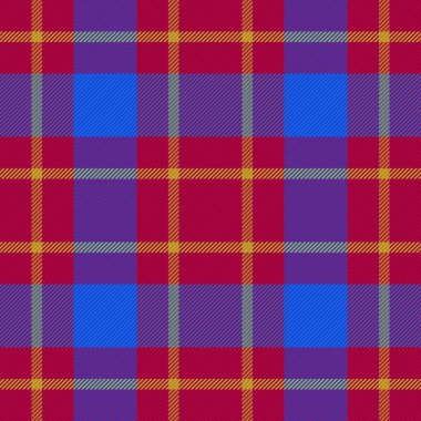 Ekose kumaşı kontrol et. Örnek arka plan tekstili. Doku vektörü tartan kumaşı sarı ve kırmızı renklerde.