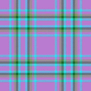 Arkaplan deseni. Tekstil dikişsiz ekose kumaş. Kumaş vektör tartanı pembe ve yeşil renklerde kontrol et.
