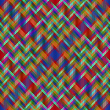 Vektör tartan tekstil. Doku kusursuz desen. Turuncu ve yeşil renklerde kumaş ekoseli tarama.