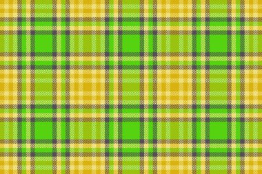 Arka plandaki tartan tekstili. Doku dokusu kumaşı. Ekose denetim vektörü sarı ve gri renklerde kusursuz.