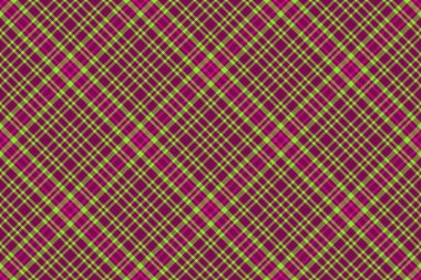Ekose kumaş pürüzsüz. Geçmiş vektör kontrolü. Pembe ve yeşil renkli kumaş desenli tartan tekstil.