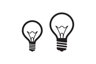 Elektrik ampul ikonu. Elektrik lambası sembolü. Vektör aydınlatma işareti tasarımı.
