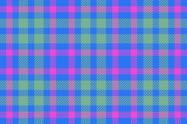Kusursuz doku dokusu. Arkaplan ekose kumaşı. Yeşil ve mavi renkli tekstil vektör deseni kontrolü.