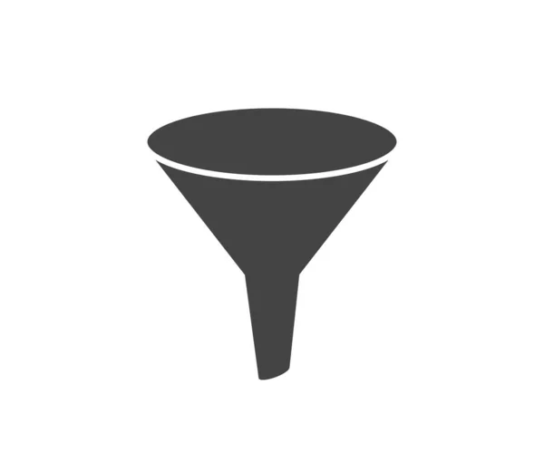 Trichtersymbol Vektor Sortierschild Filtersymbol Schwarz Weiß Einfaches Flaches Design — Stockvektor