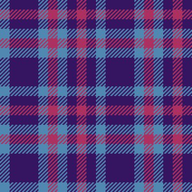 Tekstil tartından. Doku kusursuz desen. Arkaplan ekose vektör kumaşı kırmızı ve mor renklerde.